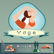 Woman in pose practicing yoga vector illustration N6