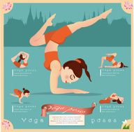 Woman in pose practicing yoga vector illustration N11