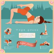 Woman in pose practicing yoga vector illustration N12