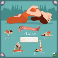 Woman in pose practicing yoga vector illustration N13