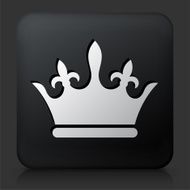 Black Square Button with Crown N10
