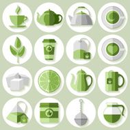 Tea icons set