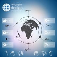 infographic with unfocused background and icons set for business design N5