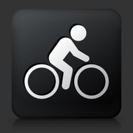 Black Square Button with Bicycle Icon N4