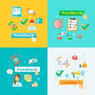 Feedback web infographic elements set