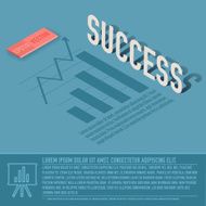 success graph business vector background concept illustration design
