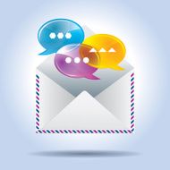 envelope letter and speech bubbles