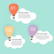Retro Infographic with Air Balloons Vector Illustration