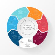 Vector line circle arrows infographic Template for cycle diagram graph
