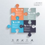 Abstract 3D puzzle infographic N21