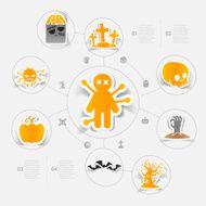 Halloween flat infographic N44