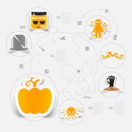 Halloween flat infographic N59