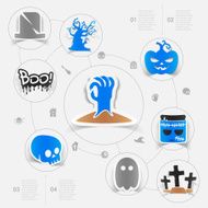 Halloween flat infographic N60