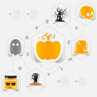 Halloween flat infographic N61