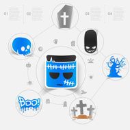Halloween flat infographic N64