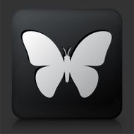 Black Square Button with Butterfly N2