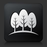 Black Square Button with Three Trees N2