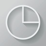 Pie Chart Paper Thin Line Interface Icon With Long Shadow N6