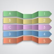 Vector set of folded paper enemerated arrows