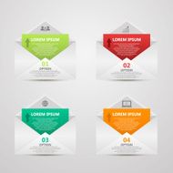 Abstract paper envelope infographics number template