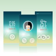 Mobile Interface Wallpaper Vector Template