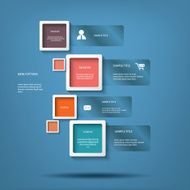 White squares menu options vector illustration suitable for infographics