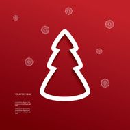 Christmas vector illustration with cutout 3d effect