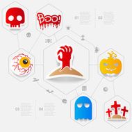 Halloween flat infographic N75
