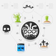 Halloween flat infographic N77