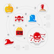 Halloween flat infographic N81