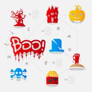 Halloween flat infographic N83
