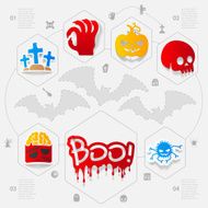 Halloween flat infographic N85
