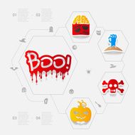 Halloween flat infographic N86