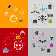 Halloween flat infographic N91