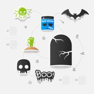 Halloween flat infographic N93
