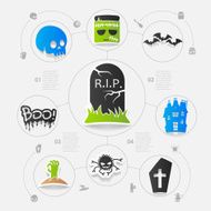 Halloween flat infographic N100