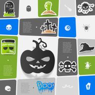 Halloween flat infographic N102