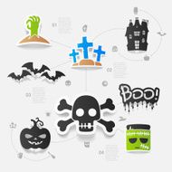 Halloween flat infographic N103