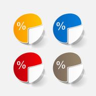 paper sticker Business pie chart N3