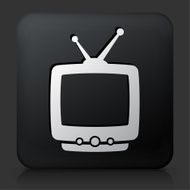 Black Square Button with Television Icon N9