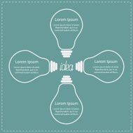 Four contour big light bulb Idea concept Business infographic