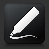 Black Square Button with Marker and Squiggle