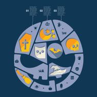 Halloween flat infographic N109