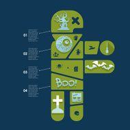 Halloween flat infographic N110