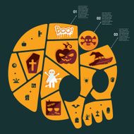 Halloween flat infographic N112