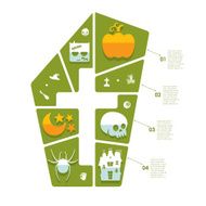 Halloween flat infographic N113