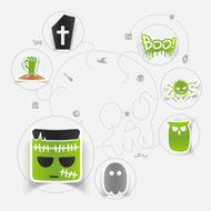 Halloween flat infographic N115