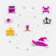 Halloween flat infographic N116
