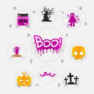 Halloween flat infographic N120
