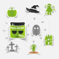 Halloween flat infographic N130